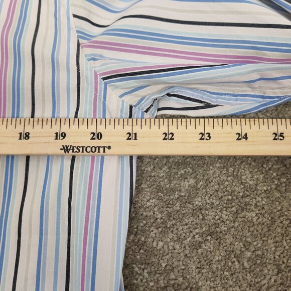 Ted Baker Men's Button Down Shirt Size 3 Colorful Striped 100% Cotton Formal - Picture 8 of 11